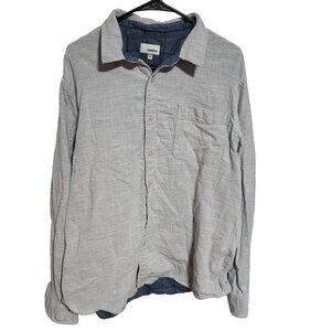 Sonoma Button Front Shirt Mens Size XXL Gray Long Sleeve Menswear Business